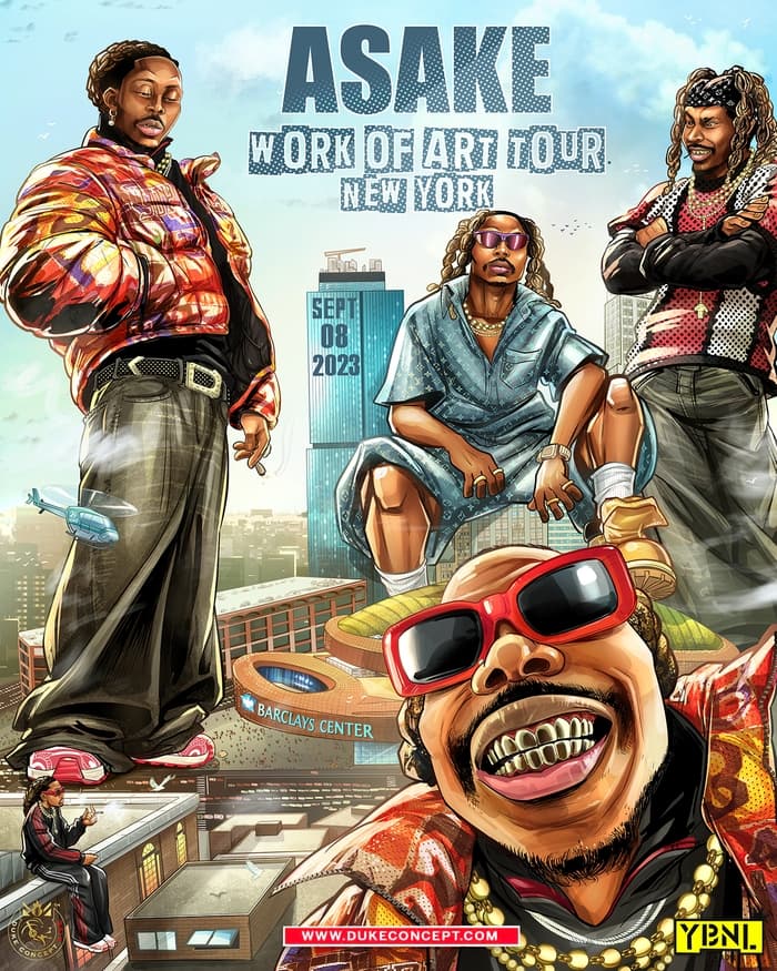 Asake work of art tour poster